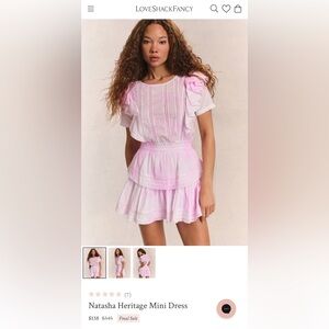 LoveShackFancy Blush and White Textured Dress